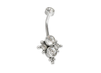Staal banaana 1.6x10 diamant patroon multi strass steentjes