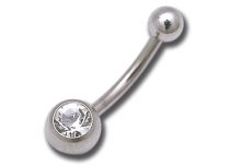 Navel Banaan Titanium Metaal Wit Kristal | Itc