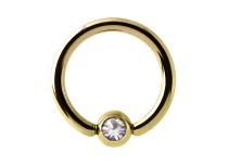 Zirkonia Kristal Facet 4 mm Gouden Bal Ring | Itc