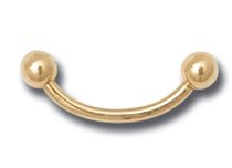 Gebogen Banaan Goud 750 Milleme Ballen 3 mm | Itc
