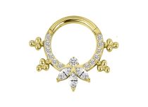 Anneau charnière titane pvd gold 1.2x10 ornemental blanc