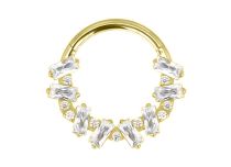 Anneau charnière titane PVD gold 1.2x8 multistrass segment blanc