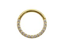 anneau clicker titane gold multi strass blanc 1.2x9