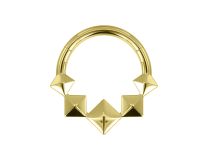 Anneau charnière titane pvd gold carré