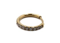 Stalen ring pvd goud strass scharnier 1.2X2.