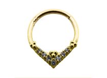 Stalen ring PVD goud bergkristal scharnier Itc