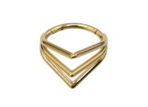 Titanium ringen PVD Goud 3-driehoek patroon scharnier| Itc