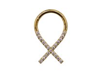 Titanium ring PVD Goud Lint patroon scharnier| Itc