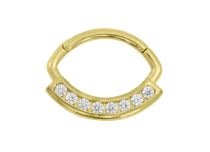 Stalen Scharnierring Goud Strass Wit | Itc