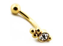 Micro Banaan Staal PVD Goud Tribal motief met Strass | Itc