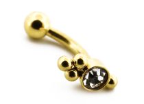 Micro Banaan Staal PVD Goud Tribal Strass | Itc