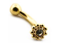 Micro Banaan Staal PVD Goud Rond Tribal Bergkristal | Itc