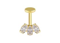 labret titane gold helix vertical 3 marquises