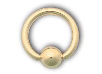 Verguld stalen ring met kogel | Itc
