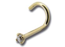 0,8 mm Gouden Neusknoop Wit Kristal Itc