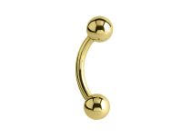 Gebogen Banaan Goud 750 Milleme Ballen 3 mm | Itc