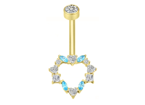 Gouden PVD stalen bandana 1,6x10 driedubbele strass bal ontwerp