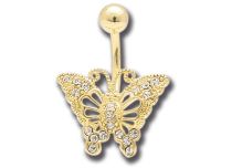 Banaan Staal Goud Kristal Vlinder Strass | Itc