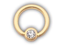 Verguld stalen ring met witte kristallen bol 4 mm | Itc