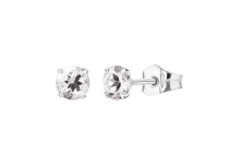 Paar zilveren en ronde kristallen chips 8mm | Itc