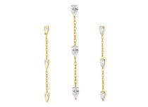 charm titane gold chaîne zircon blanc