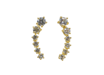 Paar cascade strass gouden oorbellen