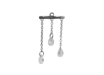 Charm acier pendant à barre avec gouttes scintillantes ITC Piercing