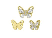 Accessoire interne Titane pvd gold motif papillon