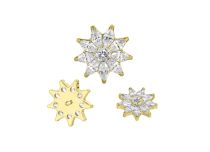 Accessoire interne Titane pvd gold motif Fleur strass blanc