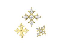 Accessoire interne Titane pvd gold motif croix strass blanc