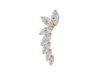 accessoire titane gold feuille cristaux blancs