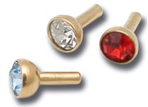 Verguld Stalen Bal Wit Kristal Duwclip | Itc