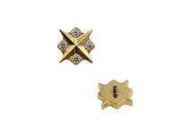 bijou piercing doré étoile carrée strass blanc