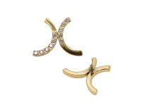 PVD GOUDEN titanium accessoire met dubbel halfcirkelpatroon| Itc