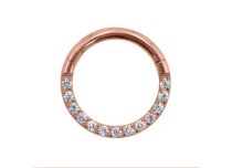 anneau titane rose gold multistrass blanc