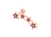 Barbell Staal Goud Roze Ster patroon | Itc