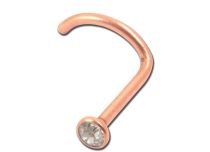 Roze Stalen Neusknoop 2,3 mm met Gekleurd Kristal | Itc