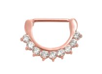 Roze Goud Stalen Tepelklikkers Wit Strass | Itc