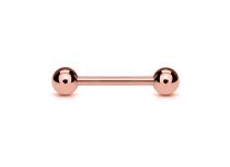 Stalen barbell goud rosé met bolletjes 3 mm | Itc