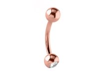 Roze Goud Stalen Banaan met Wit Kristal | Itc