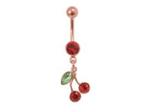 Bananenbuikknoop Staal Goud Roze Kers Kristal Rood Itc