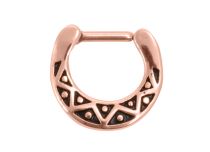 Roze stalen septumring met scharnierpatroon | Itc