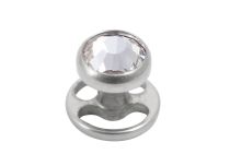 Titanium huidimplantaat 3 mm schijf met wit kristal | Itc