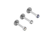 Labret Staal Kristal Facet 3 mm Gekleurd |Itc