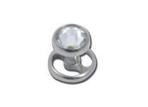 Titanium niet-schroefbaar huidimplantaat 1,2x 3 mm wit strassschijfje.