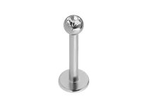 Doos 10 stuks Titanium Steriele Schijf Labret 4 mm Bal 2,5 mm Strass Wit | Itc