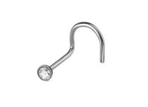 Doos van 10 stuks steriele Titanium neusknopen met wit kristal | Itc