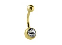 Banaan Titanium PVD Goud Steriele Witte Kristallen Ballen | Itc