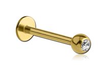 Labret Titanium PVD Goud Steriel Wit Bergkristallen Bal 3 mm | Itc
