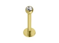 Labret Titanium PVD Goud Steriel Wit Bergkristallen Bal 3 mm | Itc